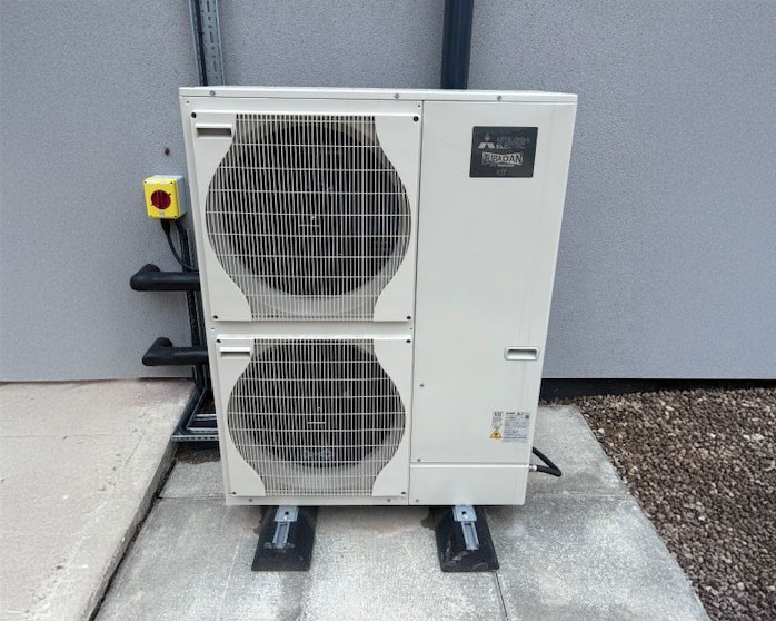 Air Source Heat Pump Installed Outside Selby