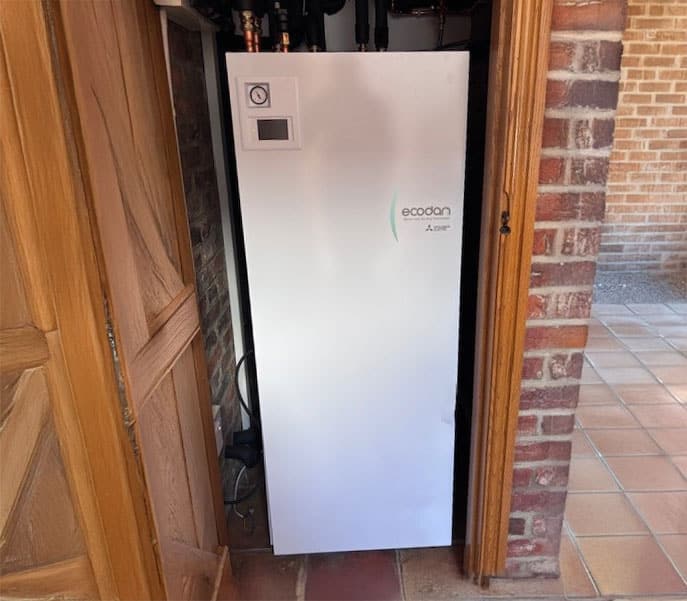 White Air Source Heat Pump Installed In Selby